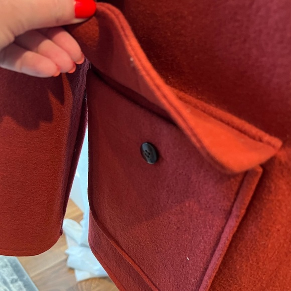 Vintage Laura Ashley women’s Red Toggle Coat, size large, EUC, winter, wool - Picture 3 of 10